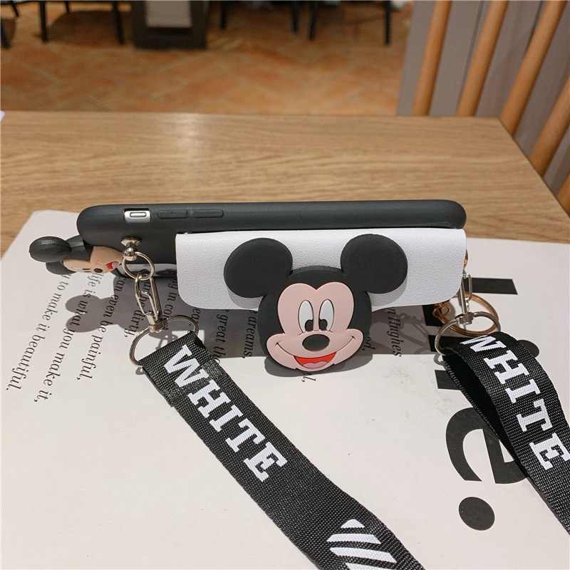 Ốp Điện Thoại Hoạt Hình Mickey Minnie Dễ Thương Có Dây Đeo Cho iphone11 pro12 13pro