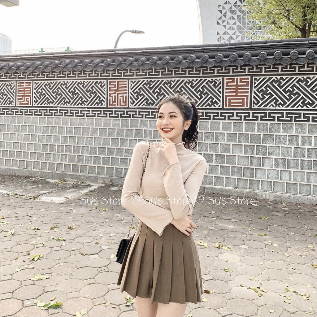 Chân váy xếp li dạ trơn CV164 SUSTORE