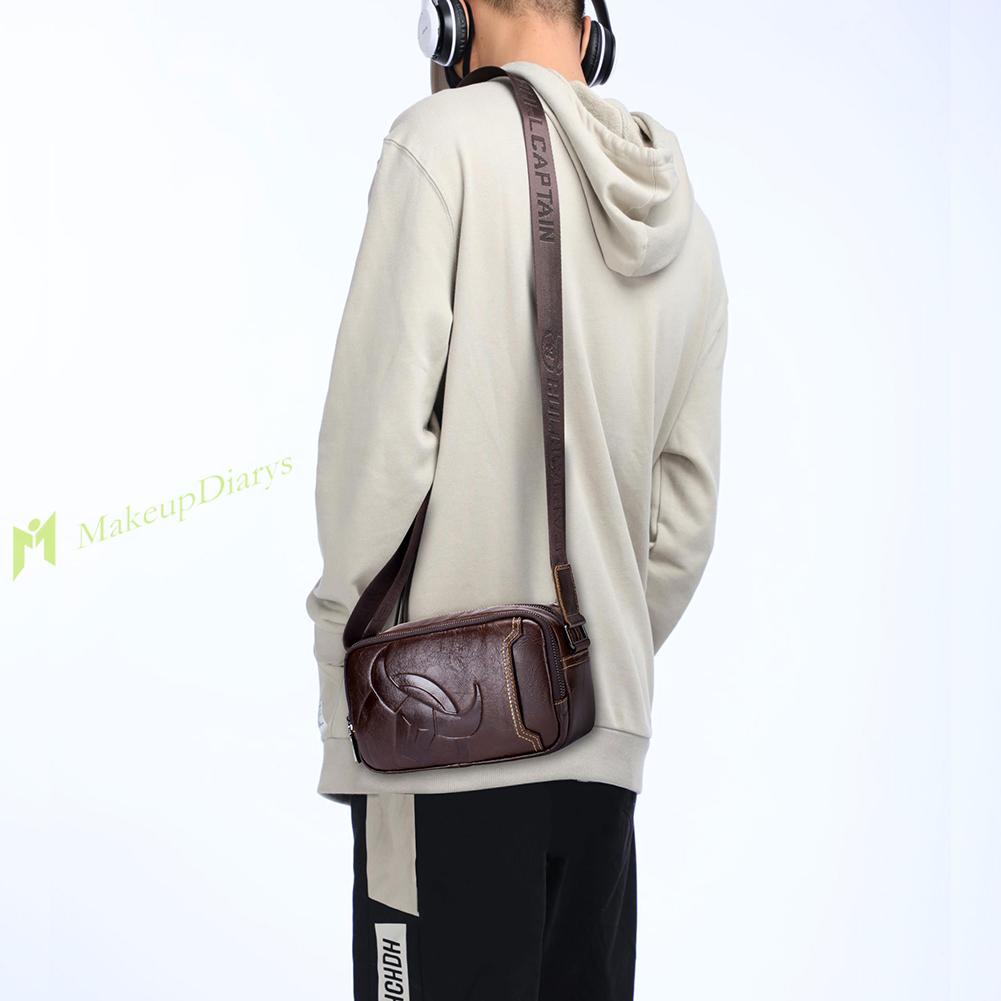 [Hàng Mới] Túi đeo chéo da bò dập nổi vintage màu trơn cho nam | BigBuy360 - bigbuy360.vn