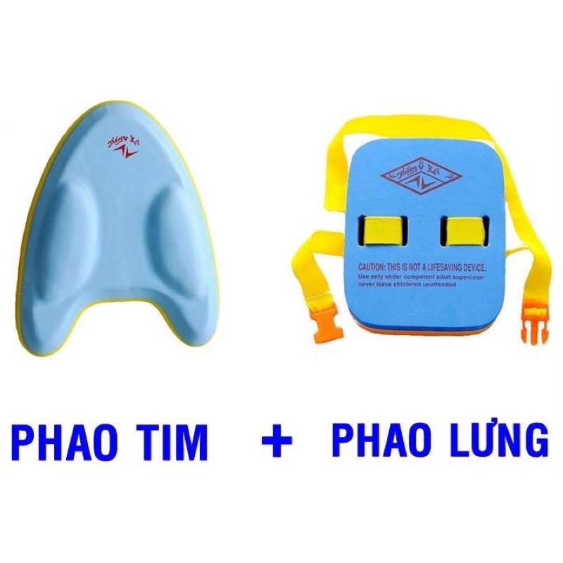 combo phao lưng và phao tim tập bơi cho bé và người lớn (sẵn kho) SUNIN KIDS