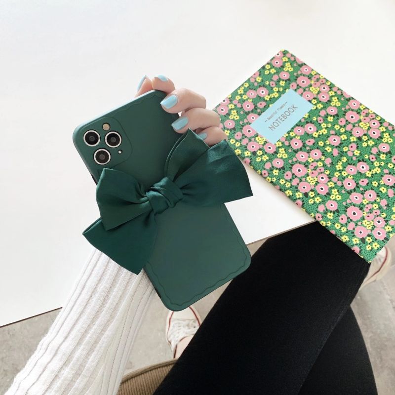 IPhone 11 pro Max X XS XR XSMAX SE 2020 7 8 Plus Fashion Luxury Velvet Bowknot IMD Silicone Soft Case