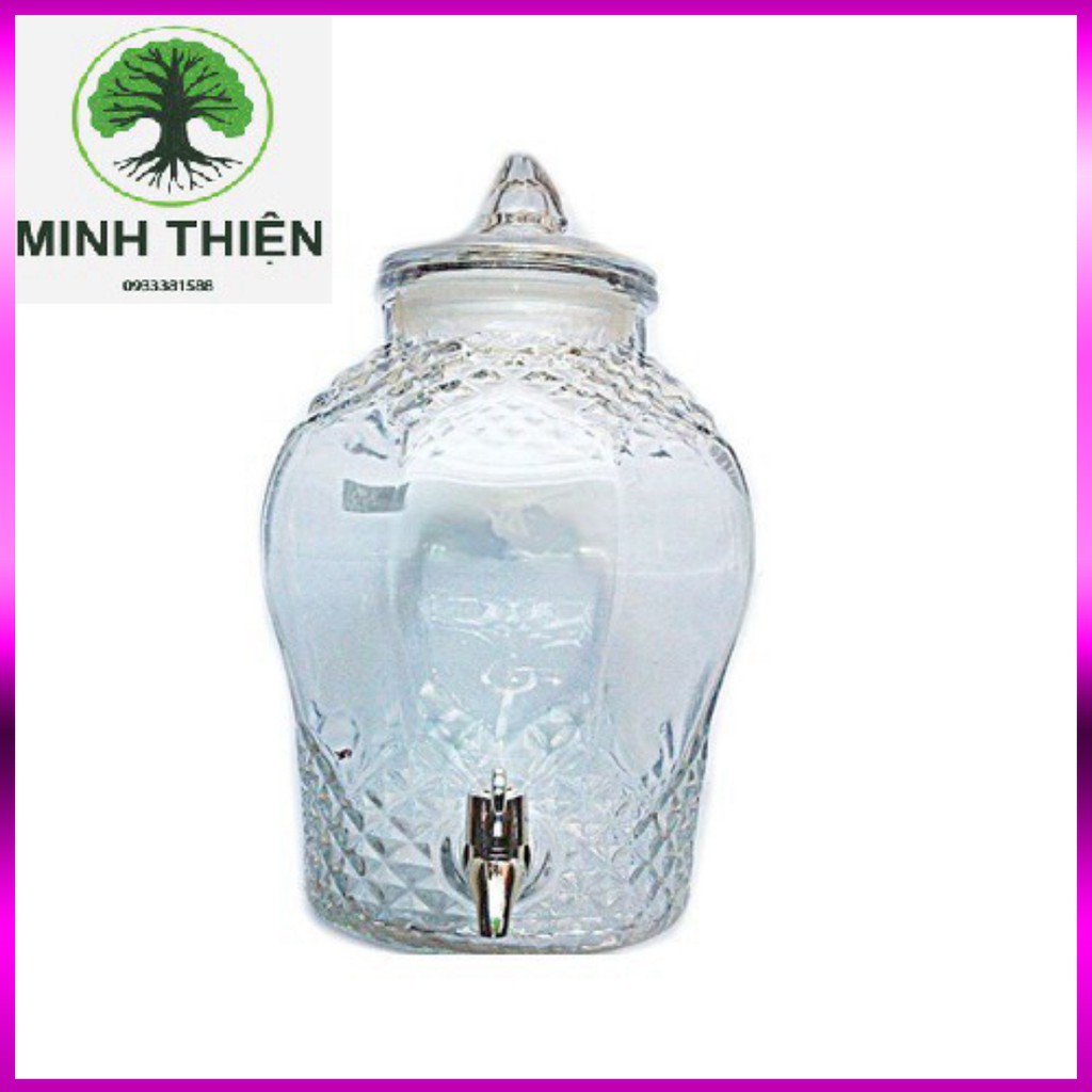 Bình thủy tinh ngâm rượu Kim Cương 10L