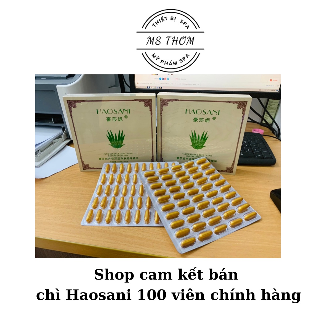 Viên thải chì Haosani hộp 100 viên hàng chính hãng giúp da sáng mịn, căng bóng