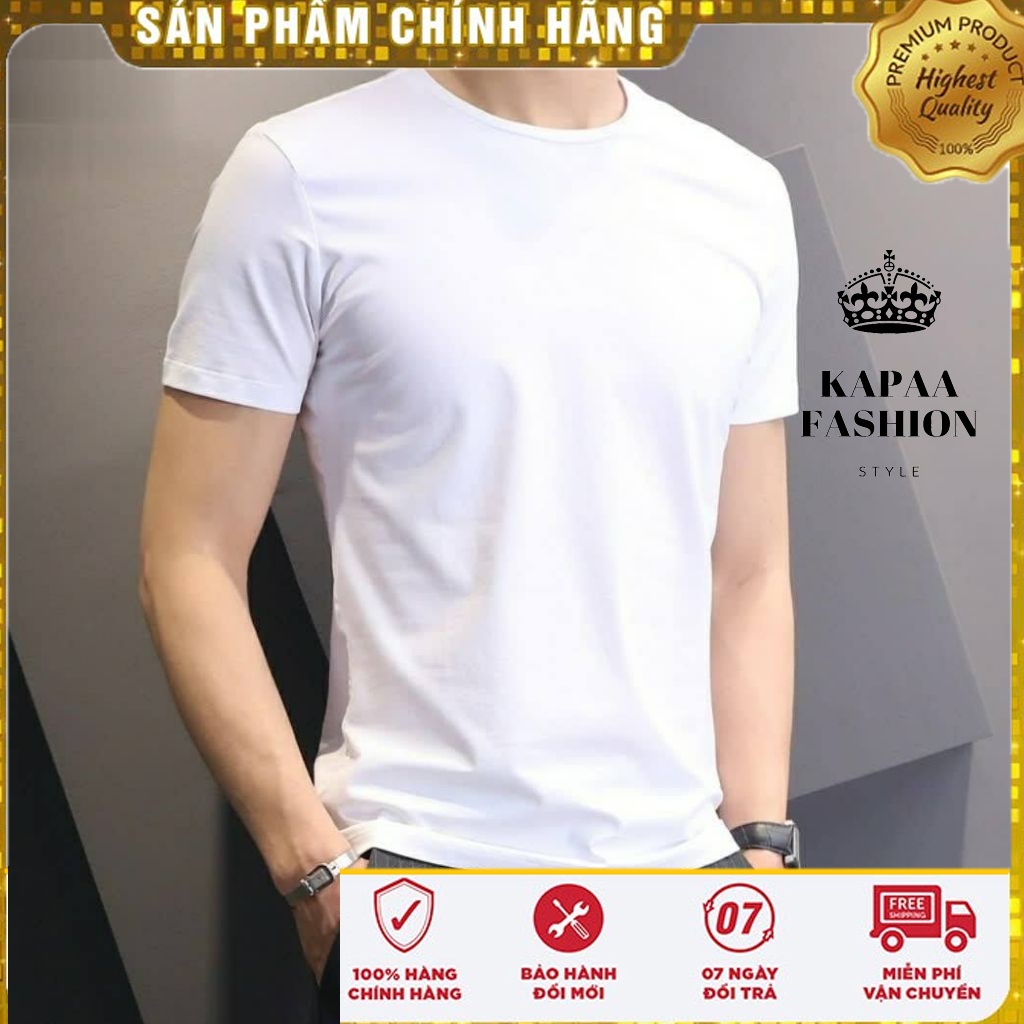 Áo Thun Nam Cổ Tròn Cao Cấp ( nhiều màu) Tay Ngắn, chất cotton bề mặt vải mềm KAPAA AT01