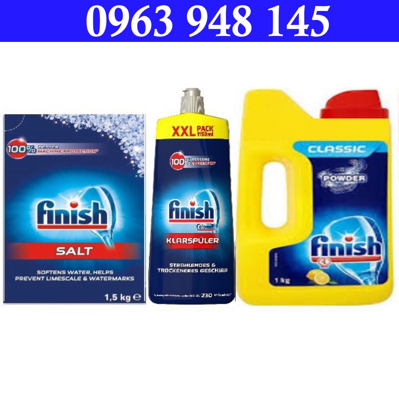 Combo Bột rửa bát Finish 2,5kg + bóng finish 750ml + muối Finish 1.5kg - HANOIMART