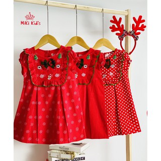 🍧🍧🍧 Váy đầm nhung tăm đỏ kèm bờm (cài tóc) cho bé vui Noel 🥰