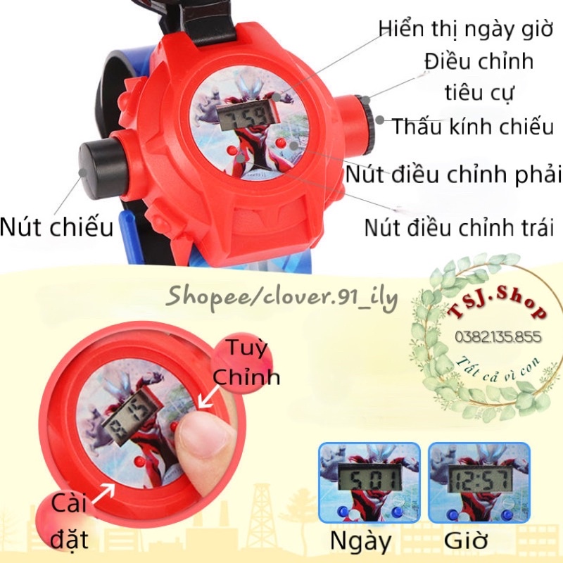 &lt;TẶNG QUÀ 20k&gt; Đồng hồ trẻ em chiếu sáng 24 hình chú chó cứu hộ, đồng hồ thông minh trẻ em