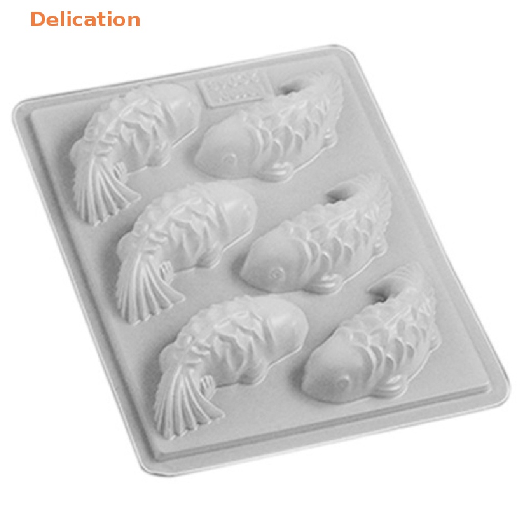 1 Khuôn Silicone Làm Bánh / Xà Phòng 6 Lỗ Hình Cá Chép 3D DIY
