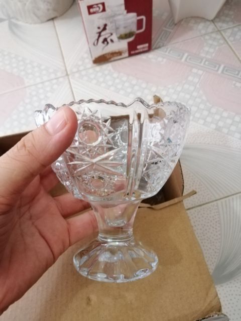 Ly kem thủy tinh cao cấp loại lớn 245ml siêu đẹp