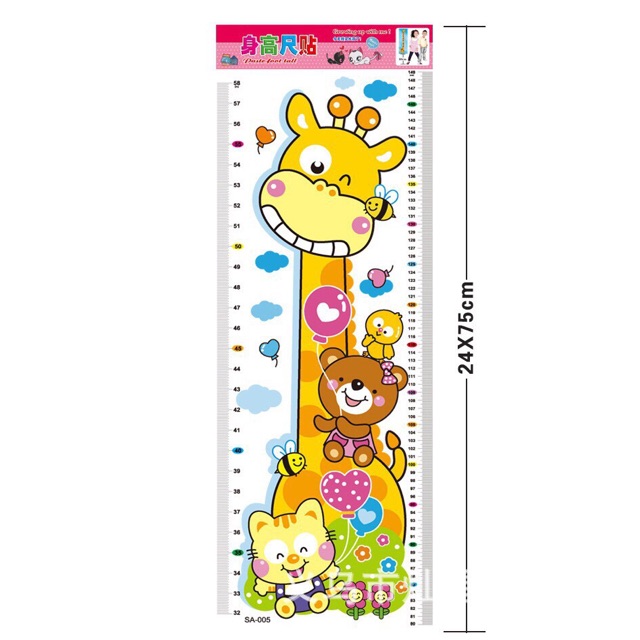 Decal dán tường đo chiều cao cho bé yêu
