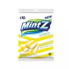 Kẹo Nhai Trái Cây MintZ LemonMint Chewy Vị Chanh (Gói 150g-vàng)