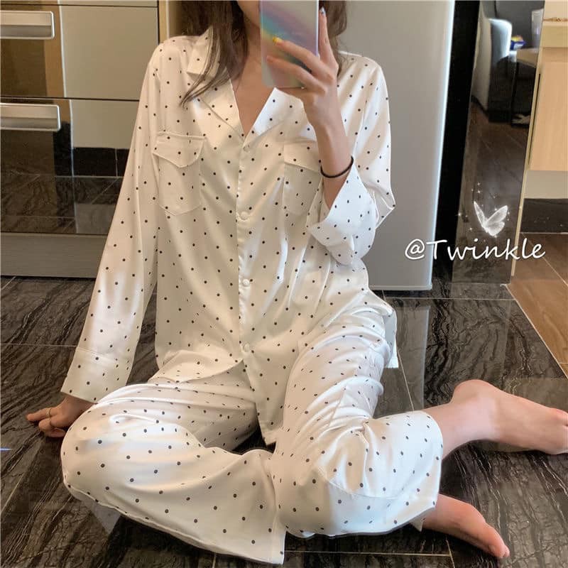 COMBO 3 bộ ngủ lụa chấm bi siêu XỊN