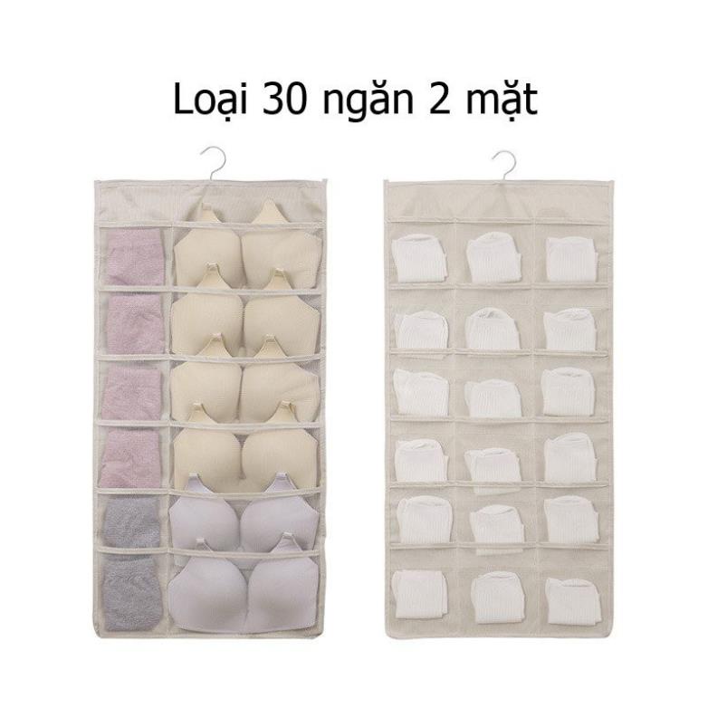 Túi treo quần lót ao lót,tất vớ 30 ngăn 2 mặt tiện lợi bảo quản Đồ Đạc Phụ Kiện Quần Áo Đồ Lót Nữ