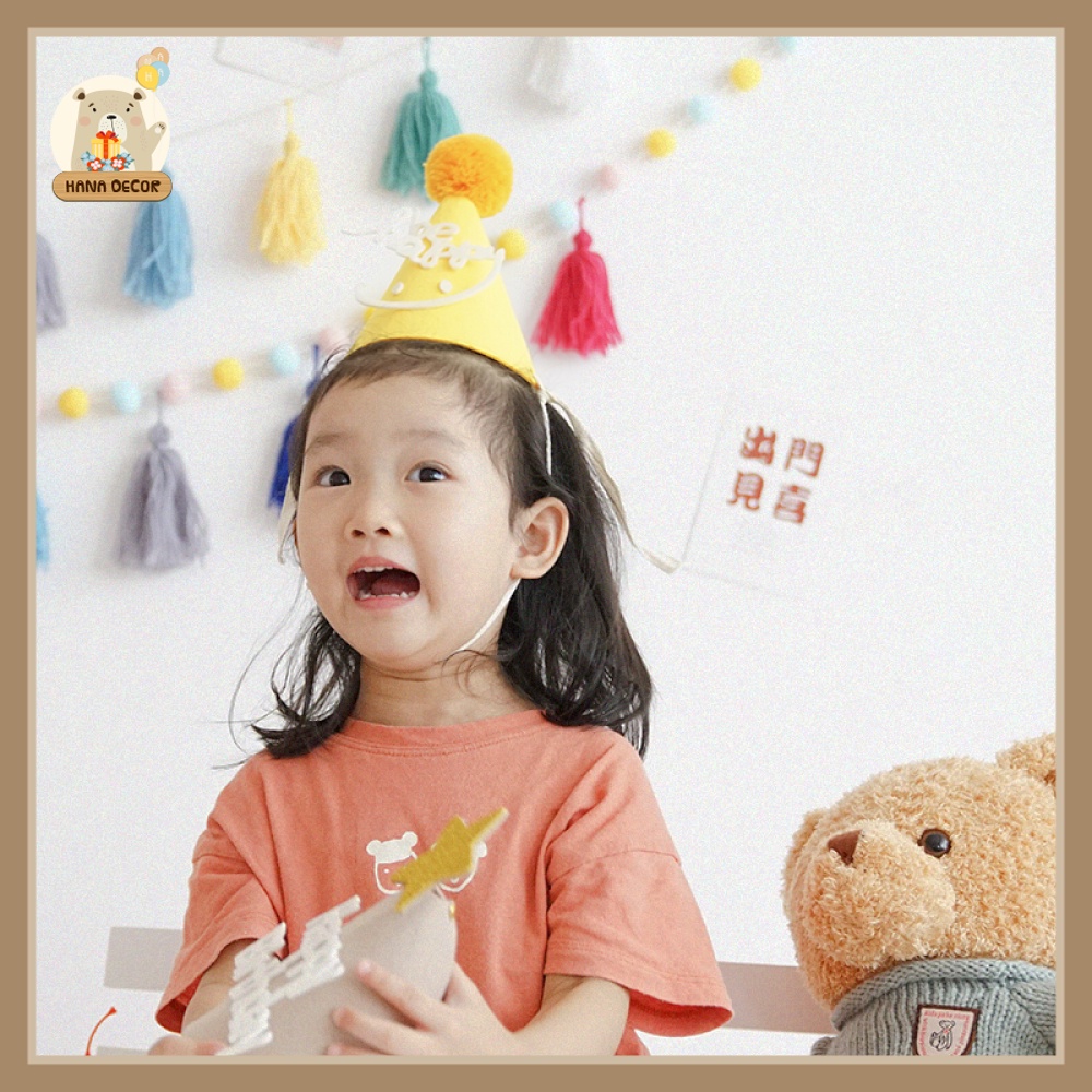Mũ trang trí sinh nhật, thôi nôi phong cách Hàn Quốc Hana Decor
