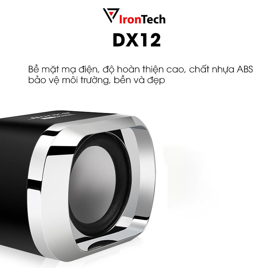 Loa máy vi tính mini có dây IronTech Bonks DX12 nhỏ gọn cầm tay âm thanh nổi 3D siêu bass tương thích laptop pc