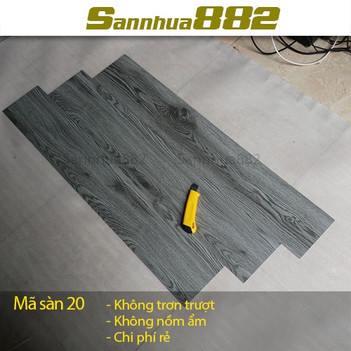 Miếng dán nền giả gỗ sẵn keo tự dính nhựa nguyên xinh hàng loại1 chống trơn chống xước mã 20