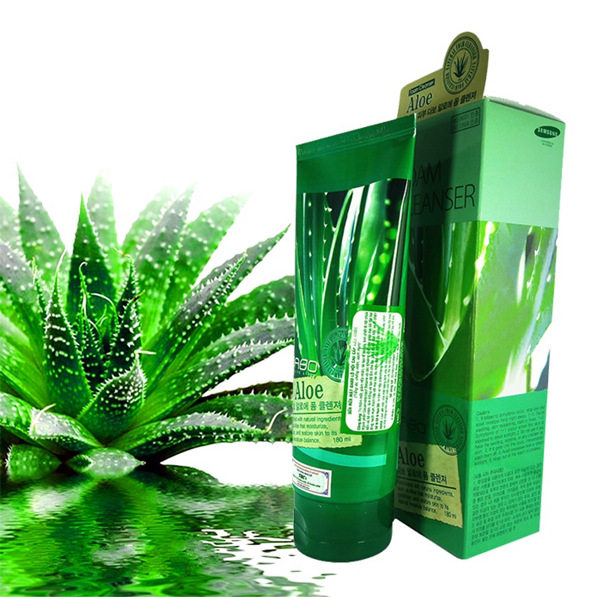 [ Hàng Chính Hãng]- [BỘ 2] Sữa Rửa Mặt Trắng Mịn Da Lô Hội DABO ALOE Hàn quốc (180ml/ Hộp) Và 1 Mặt Nạ Benew ( 22g/gói)