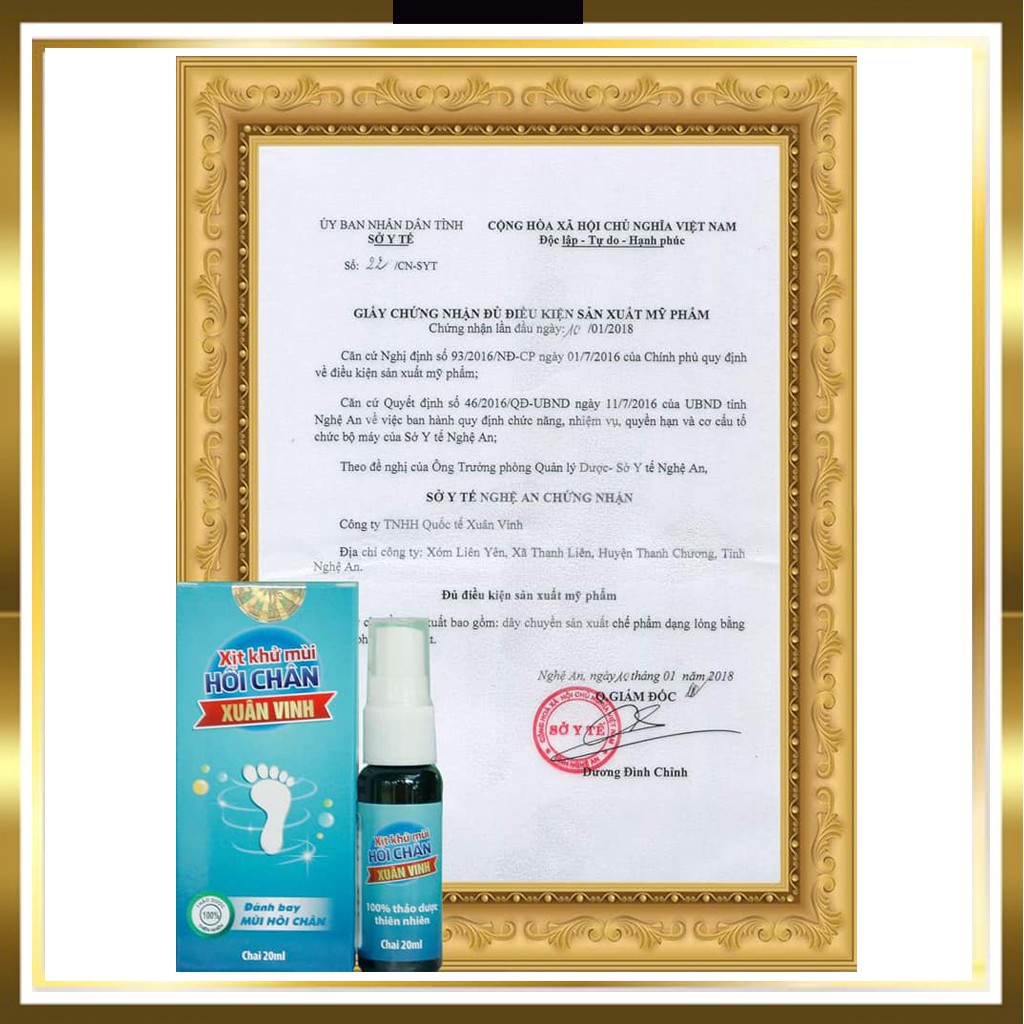 Xịt Khử Mùi Hôi Chân Xuân Vinh ✔ Giúp Diệt Khuẩn, Làm Sạch, Khử Mùi Hôi Chân Hiệu Quả Lần Đầu Sử Dụng 20ml | BigBuy360 - bigbuy360.vn