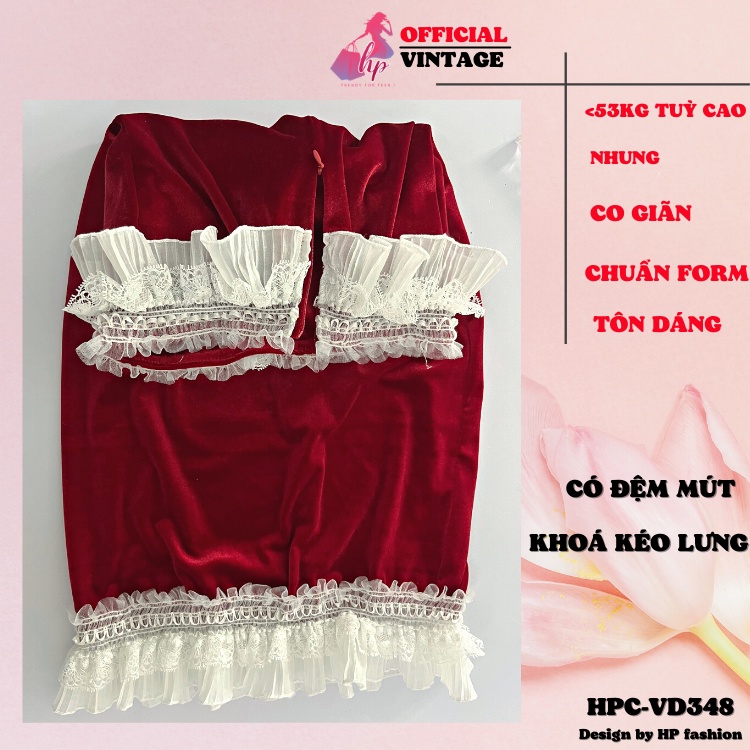 Đầm body ống, váy quây ngực phối ren khoá kéo lưng dáng ngắn  sang chảnh dự tiệc hàn quốc VD348