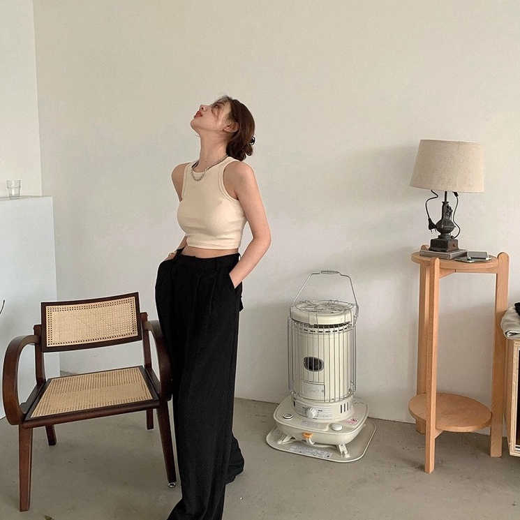 Áo ba lỗ nữ, áo thun croptop ba lỗ nữ phom ôm hở vai sexy đen trắng be nâu xanh lá tây gym yoga hàn quốc Wikishop
