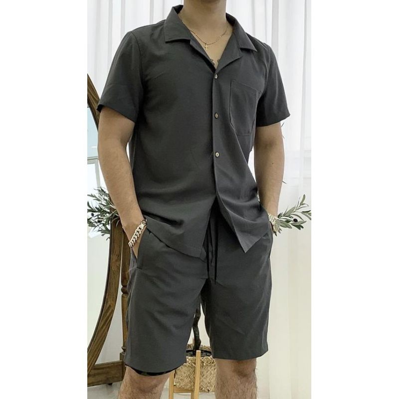 Bộ quần áo nam ngắn tay mùa hè, bộ đồ nam chất vải tằm Thái mặc mát thoải mái, lịch sự - T&amp;T