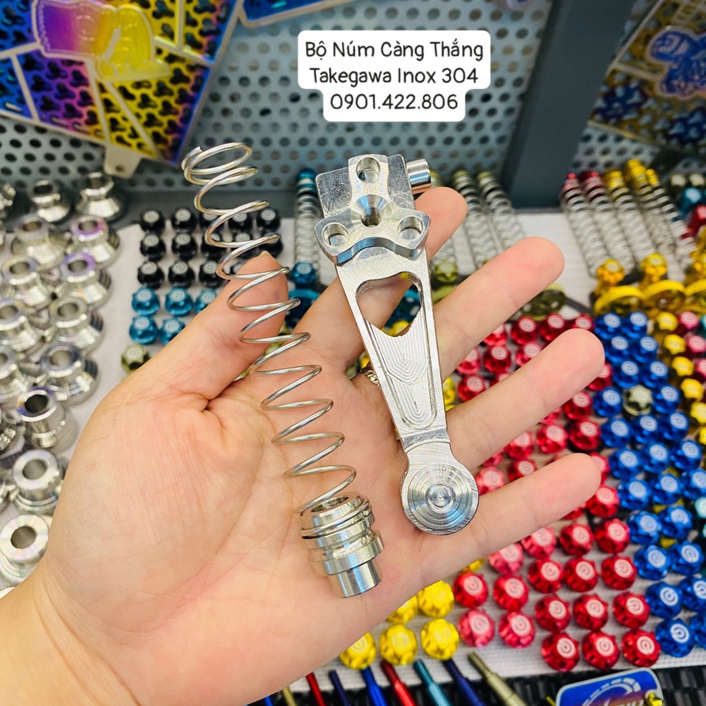 Càng Thắng Thẳng Inox 304 Núm TAKEGAWA kèm lo xo đũa thắng inox