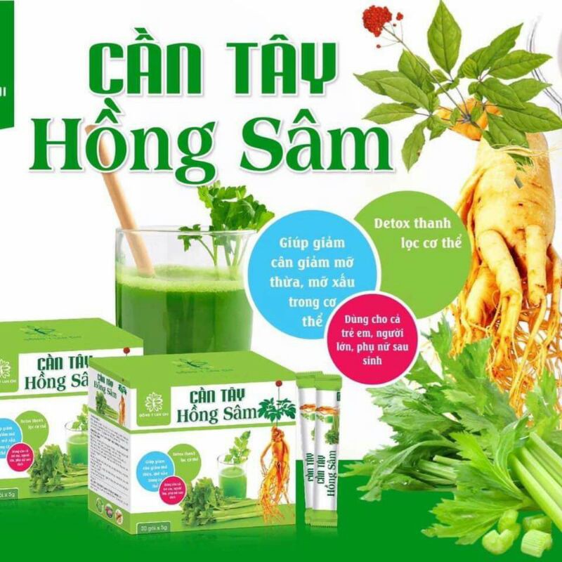 Cần Tây Hồng Sâm Lan Chi hộp 30 gói tặng bình nước