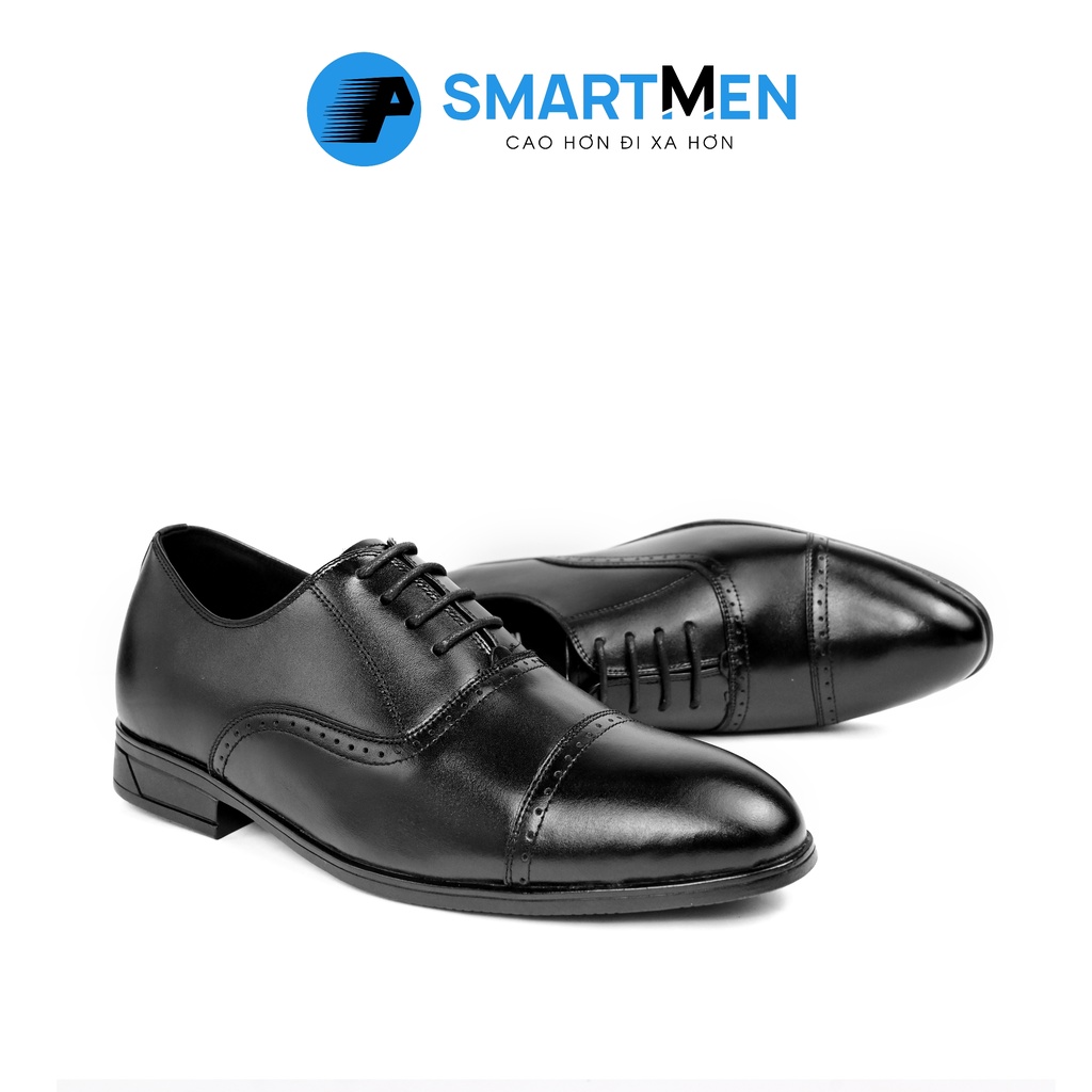 Giày tây công sở nam SMARTMEN tăng chiều cao GD-440 Đen
