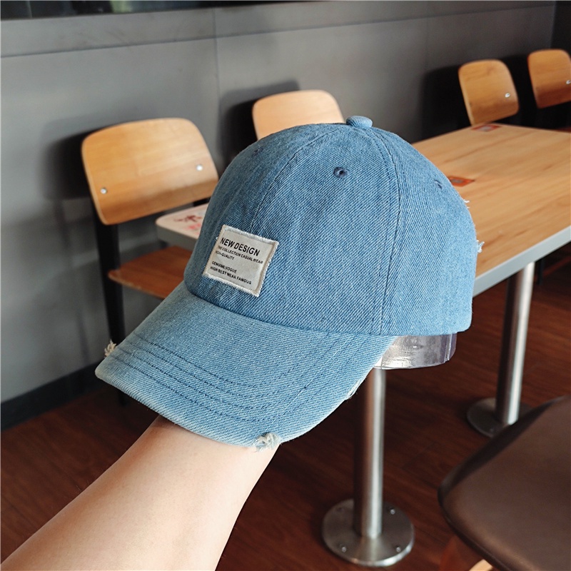 Mũ lưỡi trai bóng chày vải denim phong cách Nhật Bản thời trang xuân hè cổ điển thường ngày dễ phối đồ cho nữ