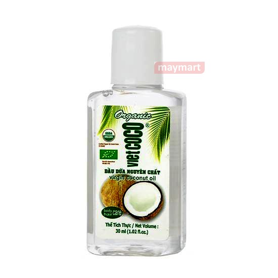 Dầu dừa nguyên chất dưỡng ẩm Vietcoco organic minisize 30ml