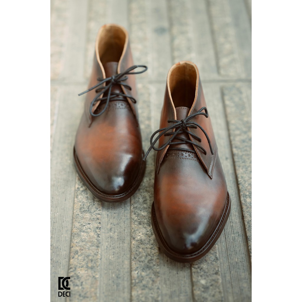 Giày tây công sở DECI màu nâu dòng giày CHUKKA BOOTS AH