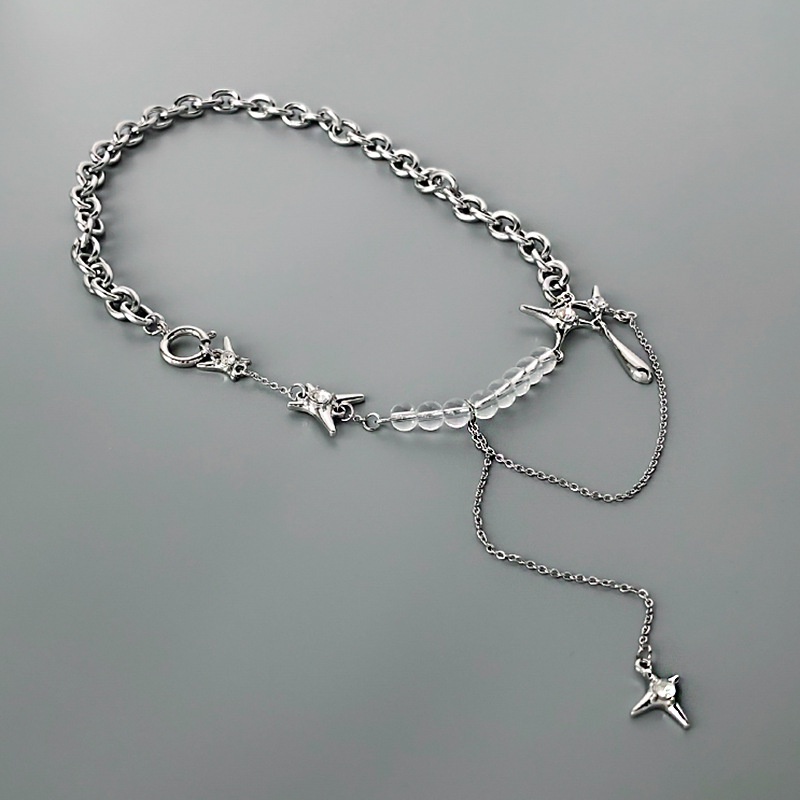 Vòng cổ Đính Đá Hình Giọt Nước Phong Cách hip-hop Sang Trọng Thời Trang