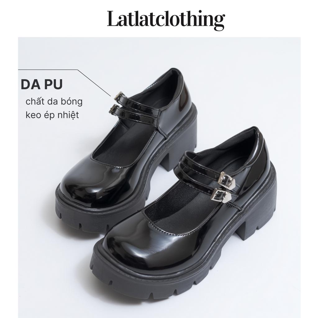 [ SHIP HOẢ TỐC ] Giày Lolita nâng độn đế cao 5cm da bóng cá tính năng động trẻ trung đơn giản quai cài siêu dễ thươn