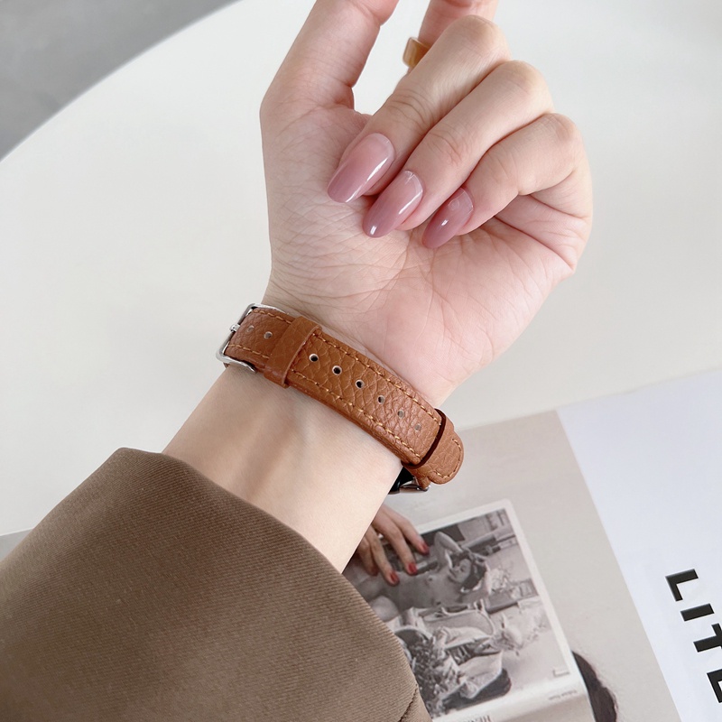 Dây Đeo Da Thay Thế Cho Đồng Hồ Thông Minh Huawei Band 8 7 6 / Honor Band 6