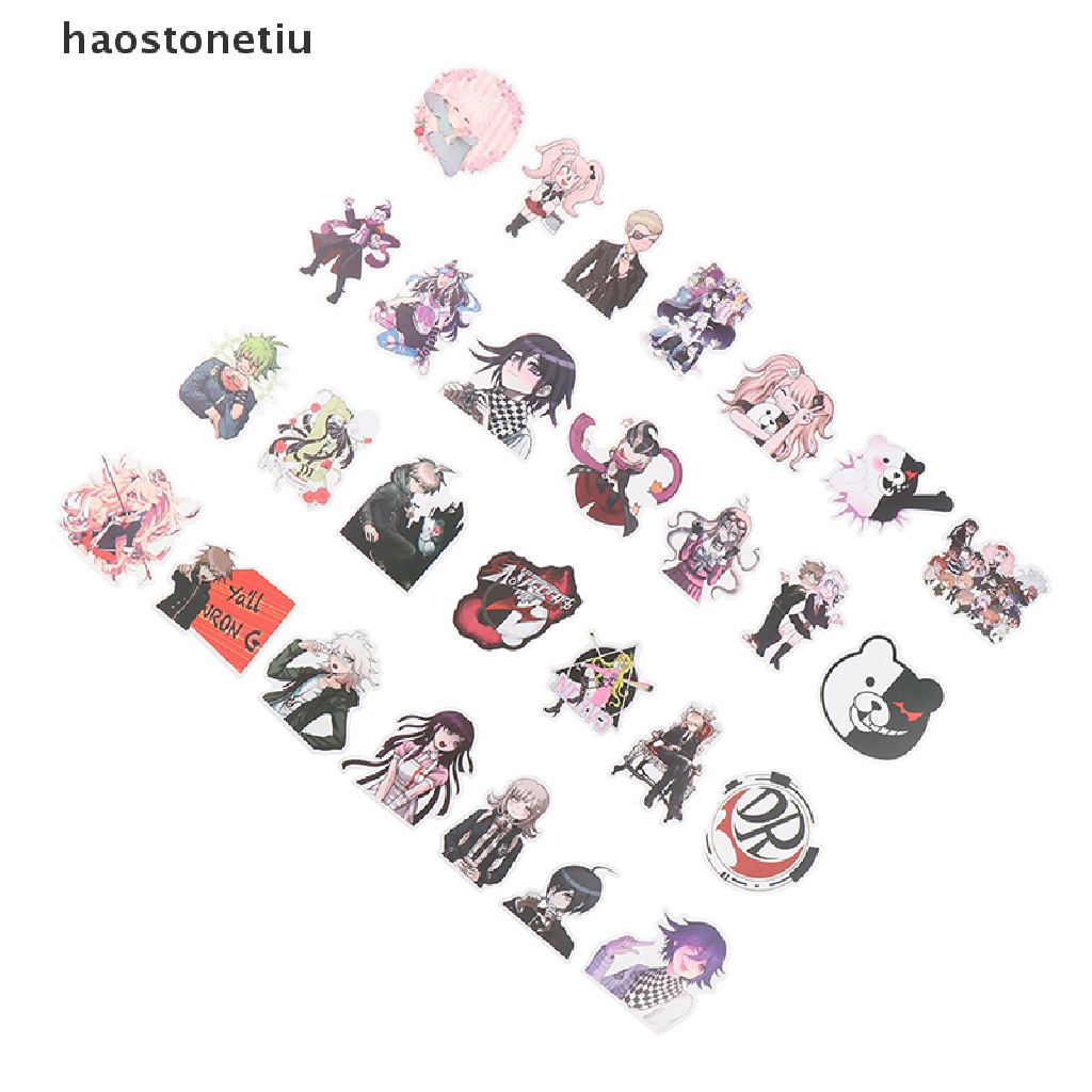 Bộ 50 Miếng Dán PVC Chống Thấm Nước Họa Tiết Anime Danganronpa Trang Trí Vali Laptop Ván Trượt