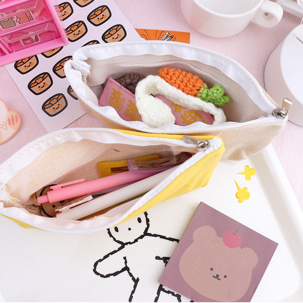 Túi Đựng Bút Bằng Vải Canvas Thiết Kế Đơn Giản Xinh Xắn