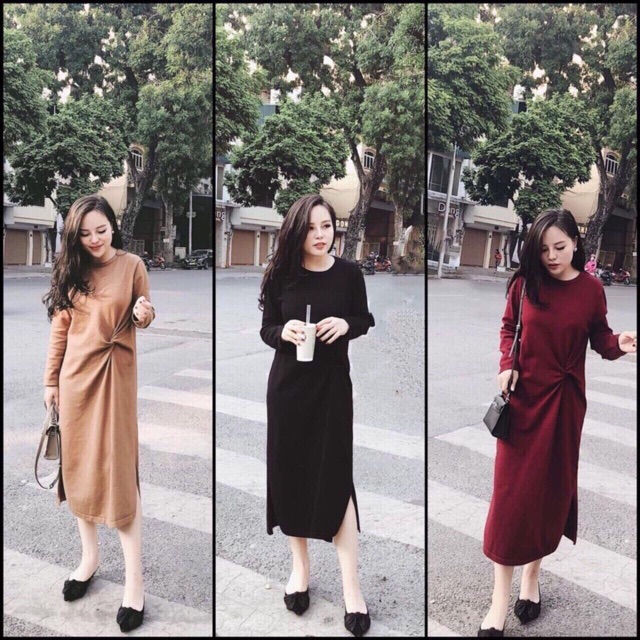 🆘 GIÁ SALE🆘 VÁY MAXI DÀI TAY NHÚM EO LỆCH👗