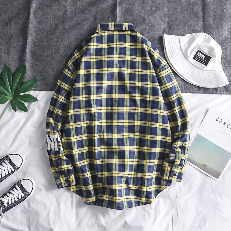 Áo sơ mi tay dài dáng rộng kẻ sọc phối túi lớn cá tính cho nam | BigBuy360 - bigbuy360.vn