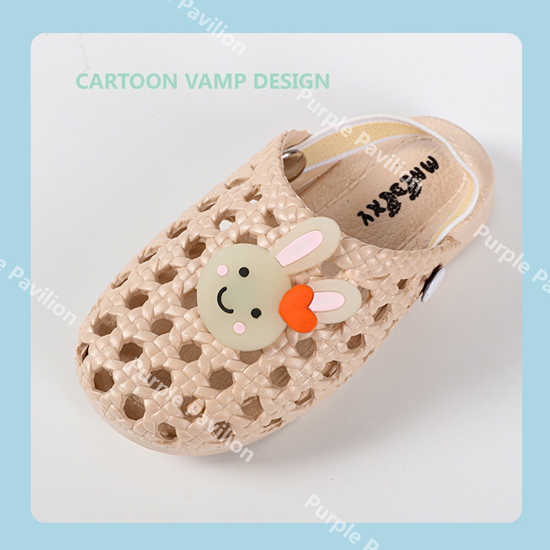✿Hàng Có Sẵn✿ Dép Sandal Đế Mềm Đục Lỗ Họa Tiết Thỏ Phi Hành Gia Hoạt Hình Màu Dạ Quang Cho Bé