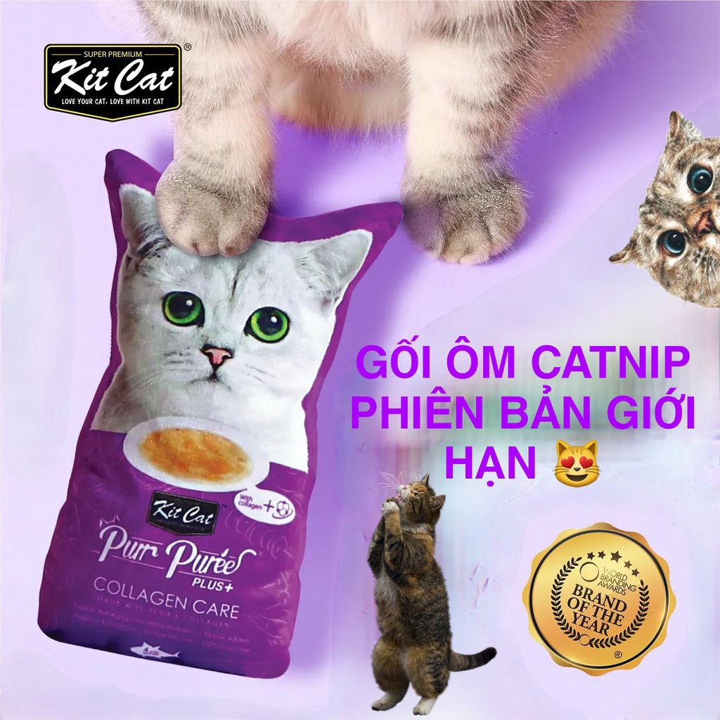 [SIÊU CUTE, HỖ TRỢ THƯ GIÃN] Gối ôm Kitcat có catnip cho mèo - phiên bản giới hạn