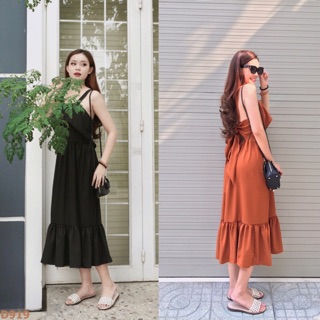 Đầm Maxi Đuôi Cá Buộc Nơ Lưng
