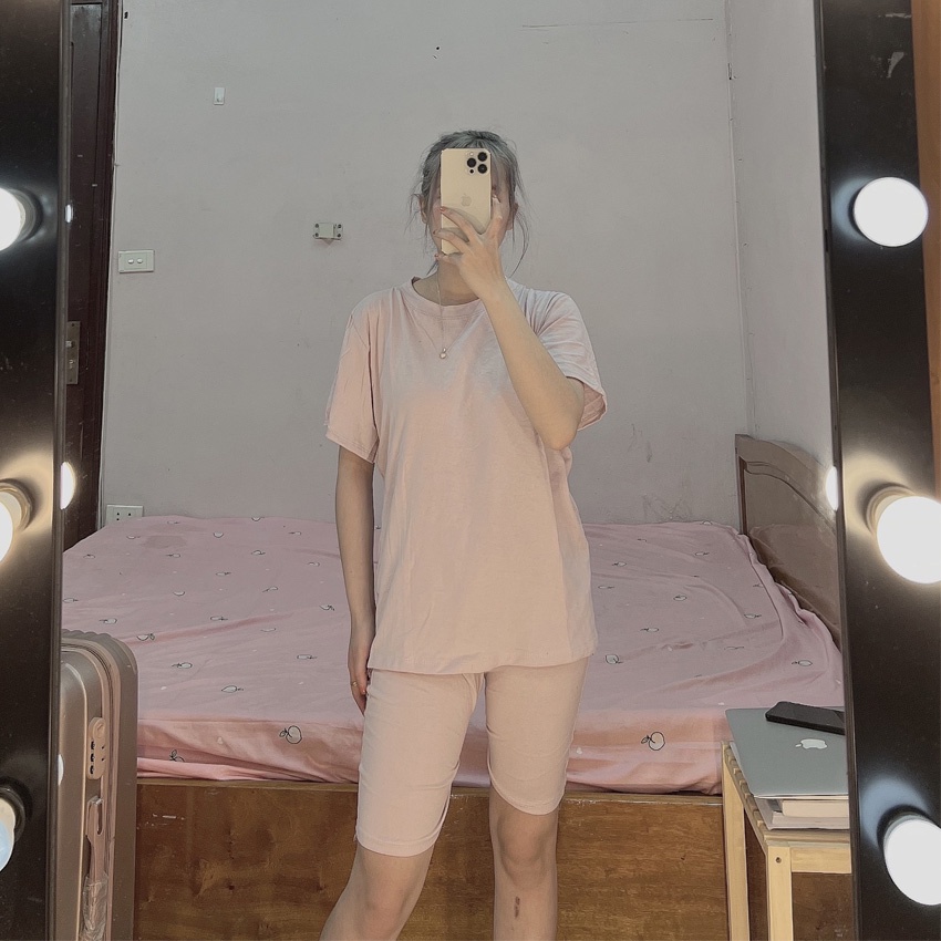 Bộ Ngủ Nữ Cotton Trơn 4 Màu Ảnh Thật Kèm Video