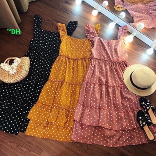 [FREE SHIP 50K] Đầm Maxi chấm bi