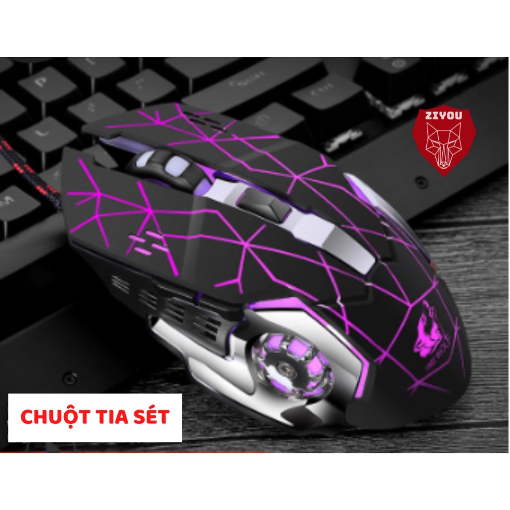 Chuột Máy Tính Có Dây Gaming ZIYOU V5 Có LED 7 Màu Rực Rỡ Dành Cho Game Thủ Tương Thích Với Máy Tính,PC,Laptop