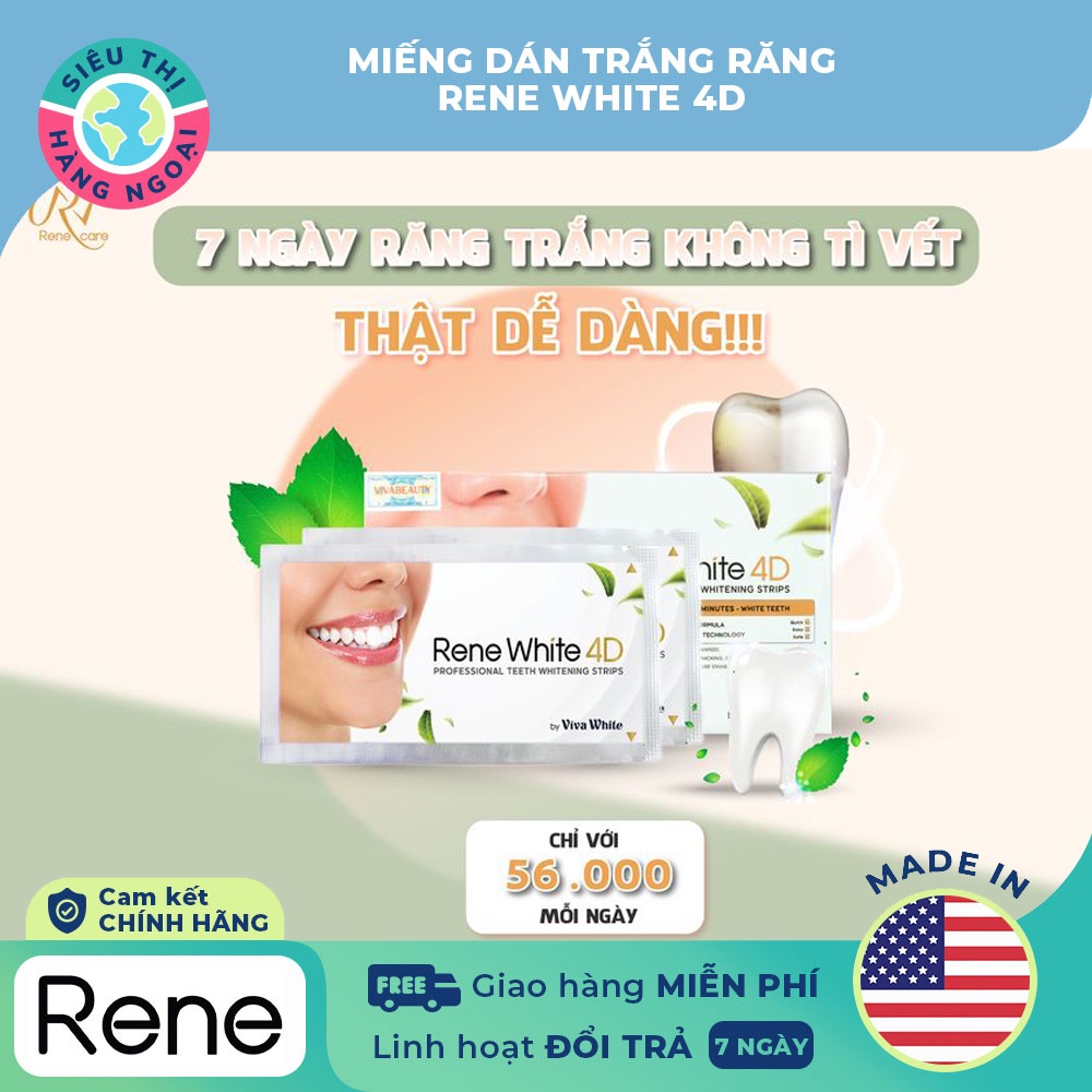 Miếng Dán Trắng Răng Rene White 4D - USA