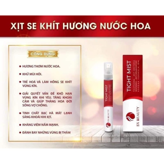 8x beauty xịt se khít