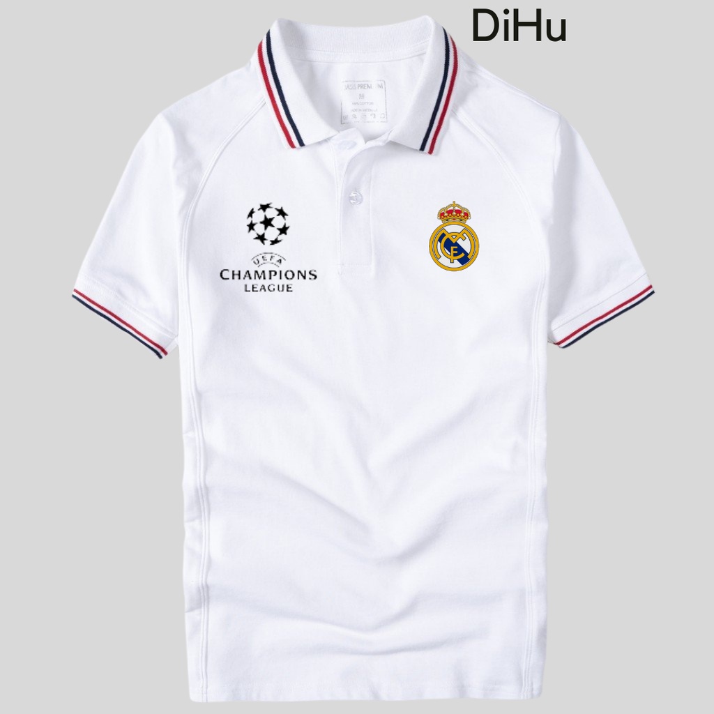 Áo thun Polo nam nữ cao cấp Real Madrid Unisex vải cá sấu Poly co dãn 4 chiều dày dặn form gerular fit