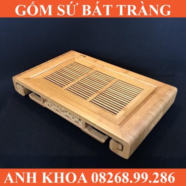 Khay trà chân Quỳ 2 dáng - Gốm sứ Bát Tràng Anh Khoa