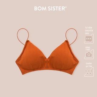 Áo lót nữ mút mỏng dây mảnh không gọng có kèm mút rời nâng ngực tự nhiên BOM SISTER BR6605