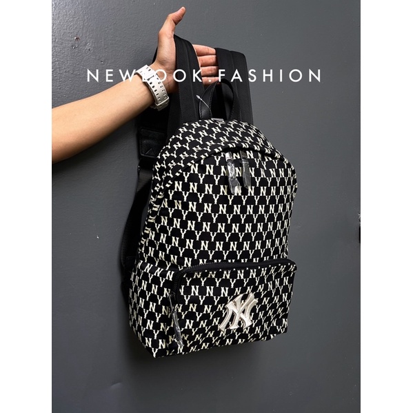 ★ HOT TREND ★ BALO THỜI TRANG HOẠ TIẾT MONOGRAM CHỮ N VÀ CHỮ Y ĐAN XEN VẢI POLYESTER CAO CẤP ( 38 x 26 x 14cm )